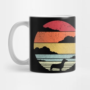 Dachshund Retro Vintage Sunset Mug